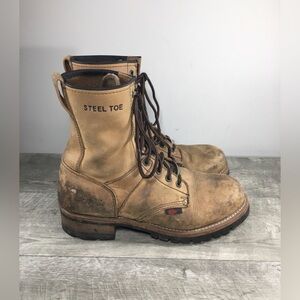 Field N Forest 1162 Men’s Steel Toe Logger Work Logging Leather Boots Size 11 D